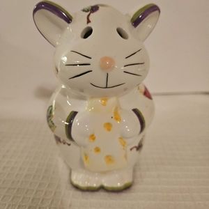 Bella Casa By Ganz Ceramic Mouse Figurine Parmesan Cheese Shaker ~ 5" Tall